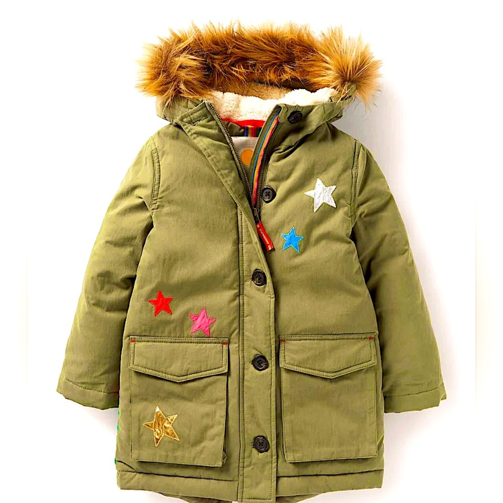 BODEN GIRLS GREEN JACKET WITH STARS